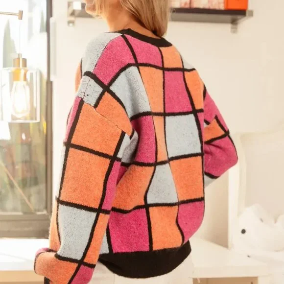 BiBi Multi Color Checker Pattern‎ Sweater - Picture 14 of 16